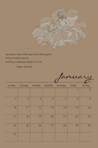 Episodes 2016 photo January calendar card